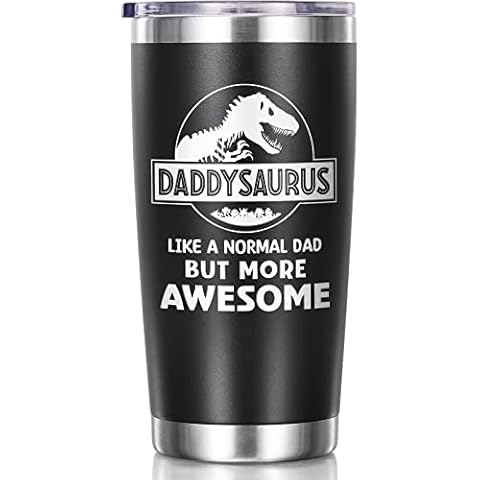 Gifts for Dad From Daughter, Son, Wife - 20 OZ Tumbler Christmas Day Dad Gifts for Father, Men, Father-in-Law, Husband - Daddysaurus Christmas Birthday Gift Presents Boxed Insulated Cup From Kids Cover