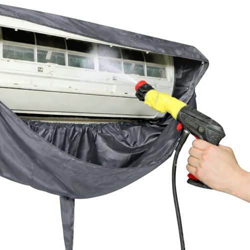 Image of SELENO AC Service Cleaning Washing Cover for 1 Ton & 1.5 Ton Split AC Indoor Unit | Easy Fit for Home & Professional Use (100% Waterproof) (Grey)