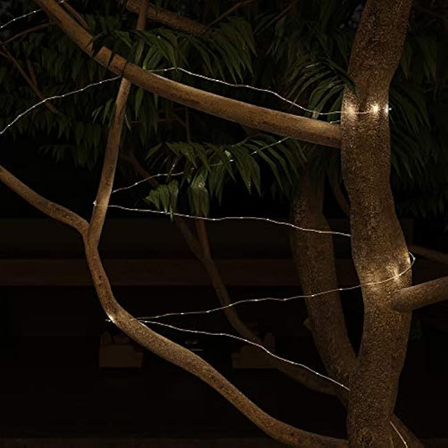 Pure Garden Solar-Powered 100 Fairy Lights, Warm White