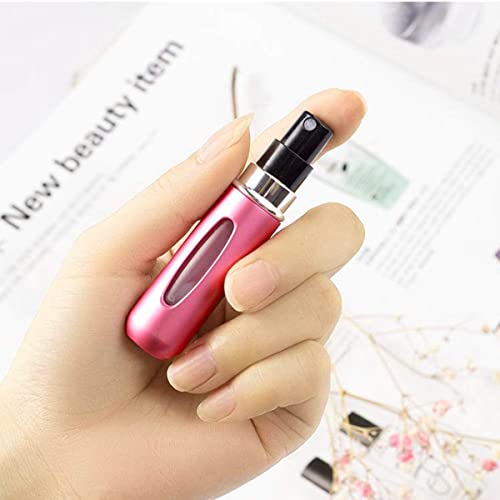 Image of Leikedun 5 PCS 5ml Perfume Atomiser Refillable Bottles, Portable Mini Spray Travel Bottle with Visual Window Perfume Travel Bottle for Purse Handbag Pocket Luggage - Holiday Essentials