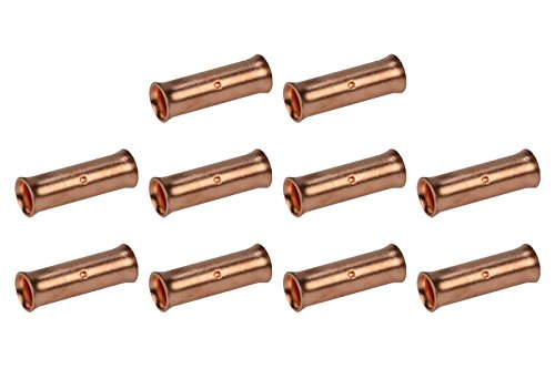 4 Awg Temco Butt Splice Connector Bare Copper Uninsulated Gauge. 10 Pack #TOP1