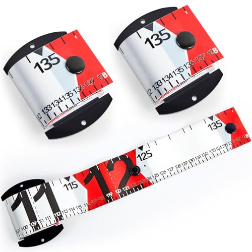 Tellegloww 2 Pcs 53 Inch- 135 CM Fishing Ruler Waterproof Measurement Tool Fish Measuring Tape Portable Roll up Folding Ruler for Tuna Marlin Shark Mahi Swordfish Tournament