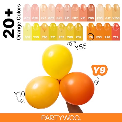 Image of PartyWoo Orange Balloons 100pcs Different Sizes of 18 12 10 5 Inch Matte Fall Balloon Arch Kit Garland for Thanksgiving Halloween Little Cutie Baby Shower Birthday Party Decorations Orange-Y9