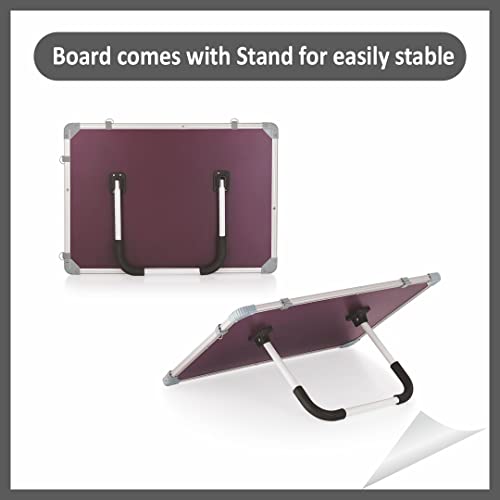Image of Eduway Non-Magnetic Dry Erase 1.5x2 Feet White Board with Stand | Standing Whiteboard | Table Top with Paper Clip for Study, Memo, to Do List, with 1 Marker Pen, 1 Duster, (40x60 Cms).