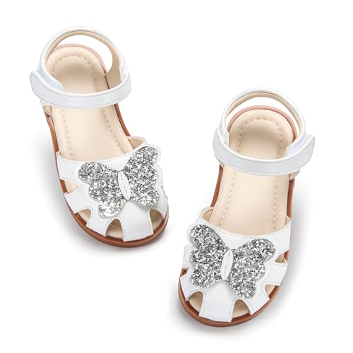 Image of ESTINE Toddler Girls Little Kids Close Toe Sandals - Flower Girl Dress Flats Summer Shoes