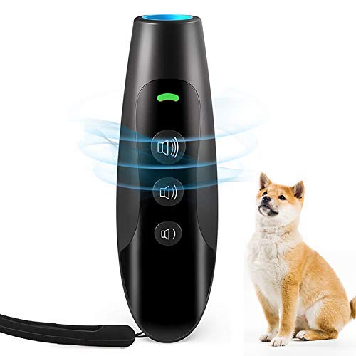 Belita Amy Anti Barking Device, Ultrasonic Dog Bark Deterrent Rechargeable Handheld Dog Training Device with 3 Adjustable Ultrasonic Volume Levels for Indoor Outdoor