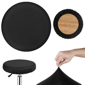 2 Pcs Bar Stool Covers Black Round High Elastic Bar Stool Covers Soft Stool Cushion Washable Slipcovers Fit for Dia 11-14 in Bar Round Chair for Home Bar Hotel Market