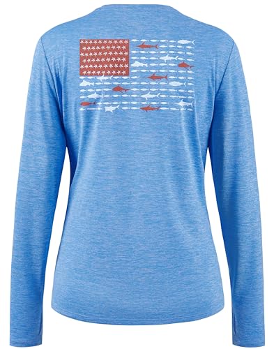 Pudolla Womens Fishing Swim Shirts Long Sleeve Sun Protection UV UPF 50+ SPF Graphic T-Shirt(Flag_of_coniferous_Forest_a L)