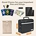 Document Bag with Lock, Fireproof File Storage Case with Water-Resistant, TENKER Organizer Box for Document, Safe Portable Travel Home Organizer for Laptop, Files, Certificates, Black(15''x11''x4'')