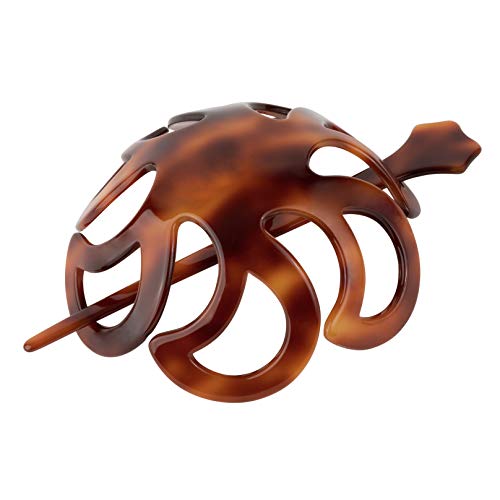 Charles J. Wahba Chignon Bun Cover with Pick - Tortoise Color - Handmade in France