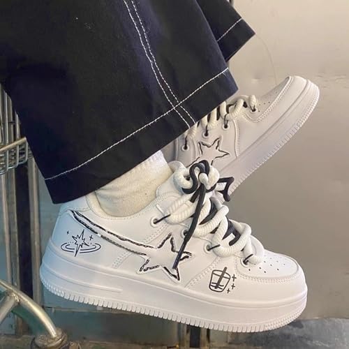 Star Graffiti Platform Shoes Fashion Chunky Sneakers Women Casual Aesthetic Basketball Skateboard Shoes Couple Shoes3