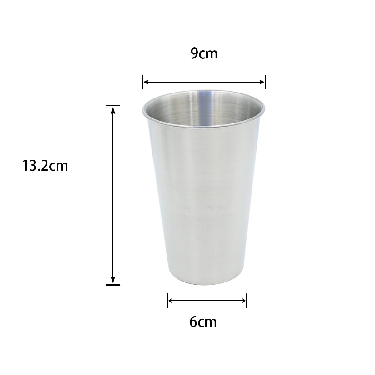 Ludom 2 bicchieri in acciaio inossidabile di alta qualità, riutilizzabili, bicchieri da birra impilabili, in metallo infrangibile, per adulti, 500 ml, argento