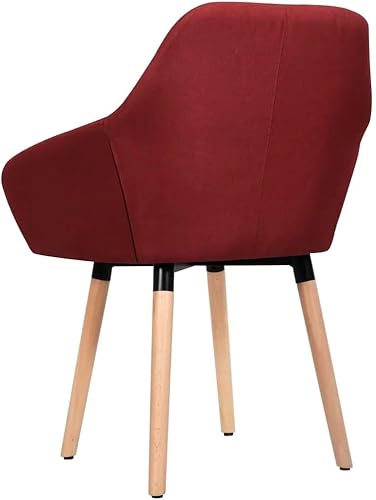 Miniatura 5 de Ergonomic Dining Chair Set, Wine Red Fabric Upholstered Chairs for Kitchen, Modern Dining Room Seating, Comfortable Home Furniture