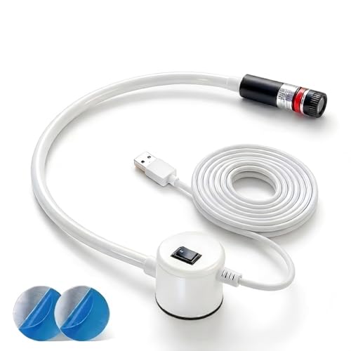 Magnetic Positioning Quilting Light for Sewing Machine & Miter Saw Sewing Light Guide for Straight Stitching with Red Crosslight Positioning Plug-in for Quilting Saw & Heat Press (White-USB)