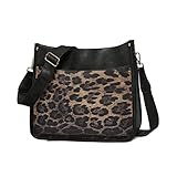 NICOLE & DORIS Frauen Umhängetasche Damen Handtasche Schultertasche Leder PU Satchel Tasche Multi-Pocket Crossbody Bag Damen Messenger Bag Shopper Tragetasche Schwarz mit Braun