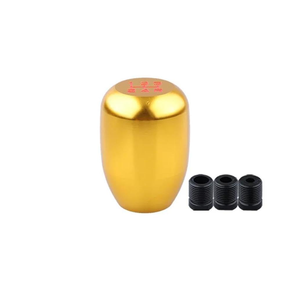 Hyasdbwe Gold 5 Speed Car Aluminum Manual Shifter Lever Gear Shift Knob At Mt Round Shape Knobs Gear Shift Handball Universal Gear Shifter Parts(Gold)