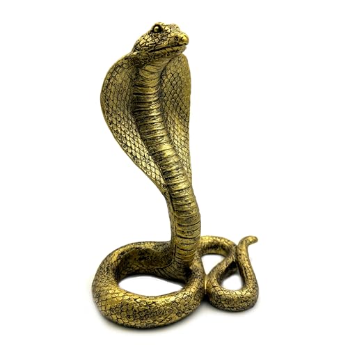 Estatua de Cobra Rey Vintage Figurilla Decorativa Dorada