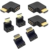 7 Pack HDMI Angled Adapter Combo, 3 Pcs Vertical Flat Left & Right 90 Degree Angle and 4 Pcs 270 &...