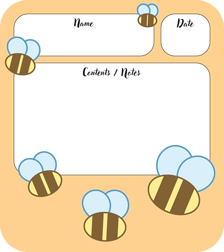 Personalized Baby Bottle Labels for Daycare – 4.5" H x 4" W – Personalized Stickers for Bottles, Cups, Lunchboxes – 64 Durable Labels – Made in USA, Multiple Designs (Bumble Bees)