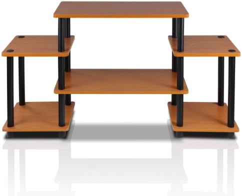 Furinno Turn-N-Tube No Tools Entertainment Center, TV Unit, TV Stands, Beech/White