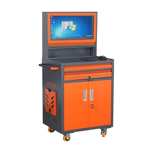 LYREIGN - LYREIGN Industrial Computer Cabinet, Mobile Security LCD Computer Cabinet, Enclosure Industrial Computer Desk Maximum Suitable for 27 inches Monitor