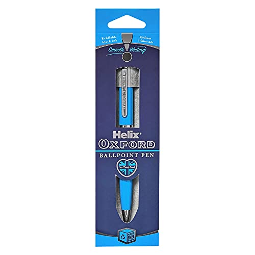 Helix Oxford Premium Ballpoint Pen (Light Blue) With Plastic Free Packaging, 209816