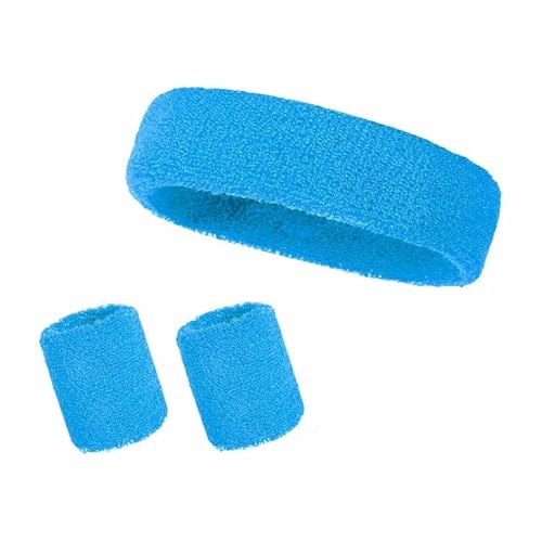 Bandas para el sudor superabsorbentes de algodón azul elástico para ciclismo y fitness