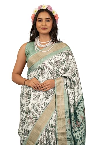 Image of MIRCHI FASHION Women Saree Cotton Silk Batik Block Printed | Breathable Office Wear and Regular Use Sari with Blouse Piece
