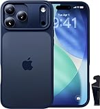 【米軍MIL新規格・指紋防止】CASEKOO iPhone 17 Pro 用 ケース 耐衝撃 滑り止め 指紋防止 米軍MIL規格 マット仕上げ ストラップホール付き スマホスタンド付き 黄変防止 耐久性 カバーセット いphone17pro 用ケース 6.3 インチ(ブルー)