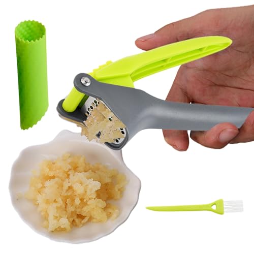 Picadora de carne, picadora de ajos – Prensa de ajo manual de acero inoxidable de grado alimenticio, mango ergonómico, dispositivo de cocina, herramienta picadora de carne, fácil de exprimir y limpiar
