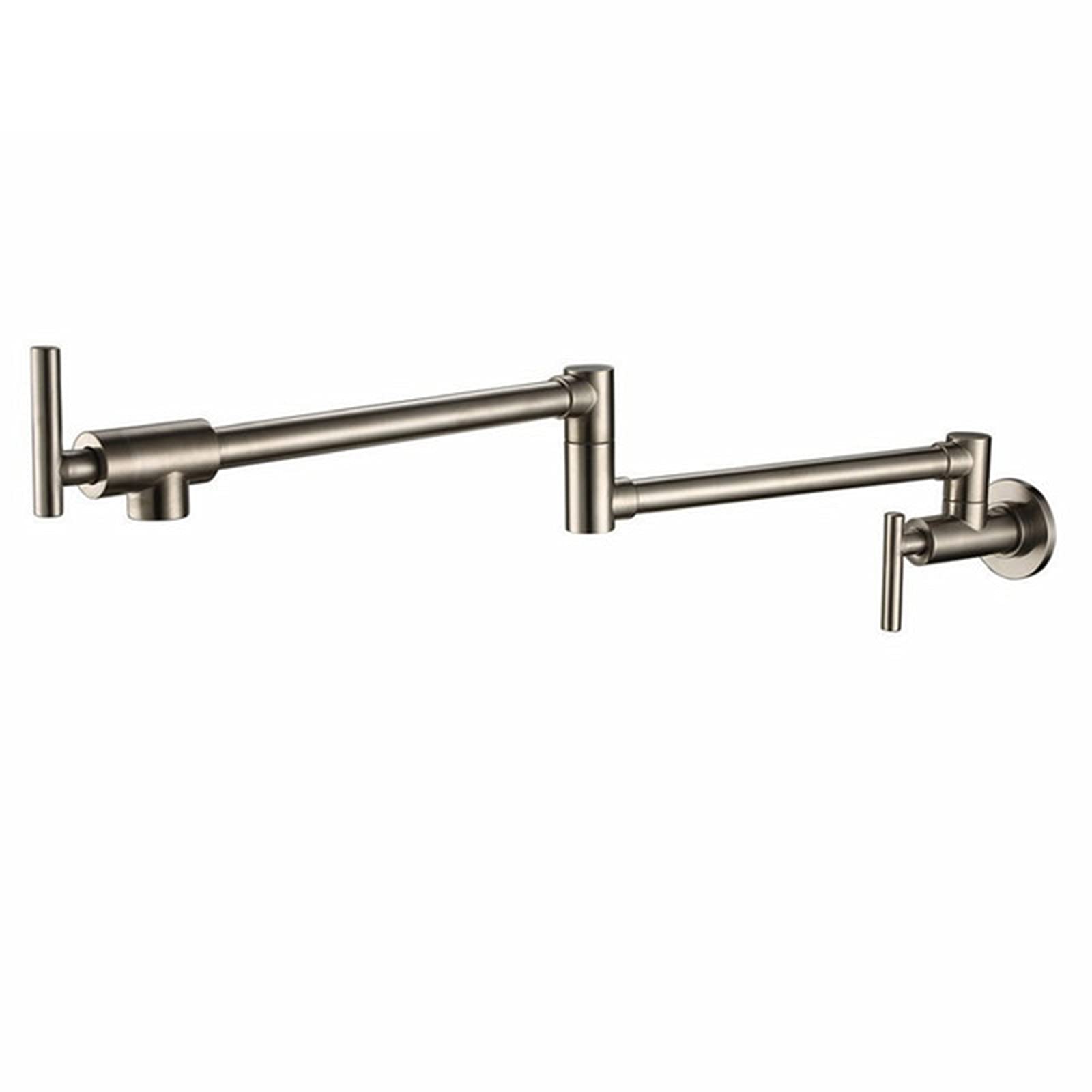 Aycdl Foldable Wallmounted Copper Kitchen Faucetsingle Cold Sink Faucet In Brushed Nickel For Spacesaving Convenience And Durable Performance