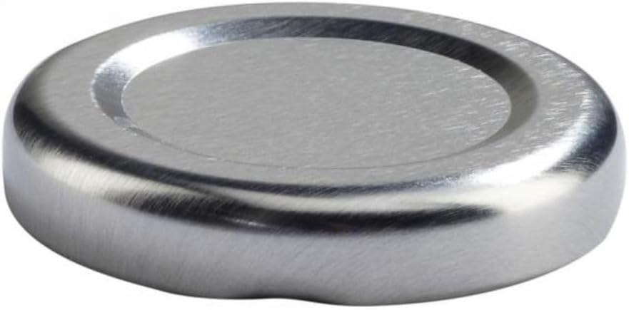 mikken TO43 25 Lids 4.5 cm for Glass Bottles Twist-Off Replacement Lid Screw Cap for Milk Bottles and Juice Bottles Colour Silver
