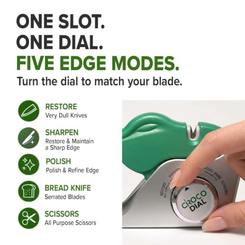 Croco Dial 5-in-1 Knife Sharpener for Straight & Serrated Knives - image 3