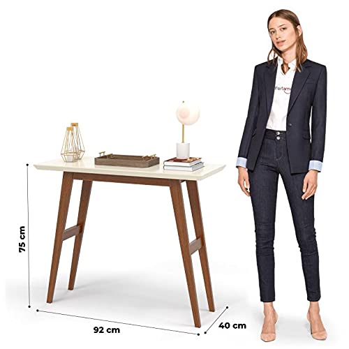 Aparador 9040 Hall sala 90cm tampo Mdf 30 pés madeira Off White/amadeirado Ofertamo
