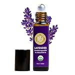 Silk Road Organic Lavender Essential Oil Roll On, USDA Certified, Calming, Relaxation & Sleep - 10 ml Aromatherapy Roller