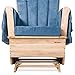 Foundations SafeRocker Standard Glider Rocker - Baby Feeding and Rocking Chair for Nursery, Daycare Environment - Nursery Rocking Chairs with Wood Skirt Base - Blue Microfiber