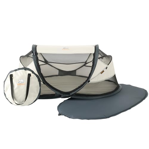Deryan Cuna de Viaje para bebé con colchón Desde el Nacimiento hasta los 2,5 años – Cuna Pop Up Tienda de campaña para bebé en 2 Segundos – Incluye mosquitera y Bolsa de Viaje – 120 x 75 x 50 cm