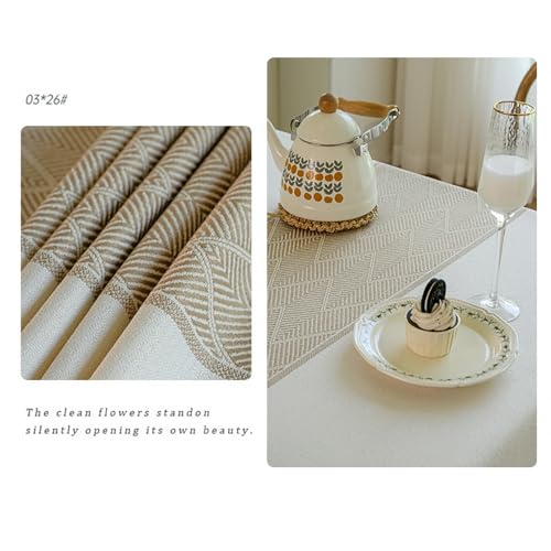 Nappe en lin et coton gris, protège-table moderne et couverture de table rectangulaire - 3