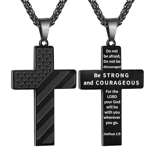 Jixugaud Flag Cross Necklace for Men Dad Grandpa by Jixugaud - Used condition - US$11.04
