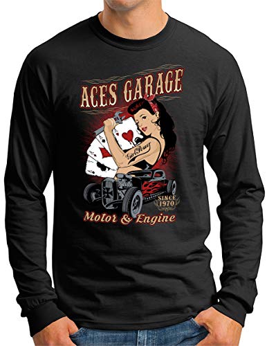 T-shirt Hot Rod manches longues OM3 du S au 4XL coupe confort pour homme