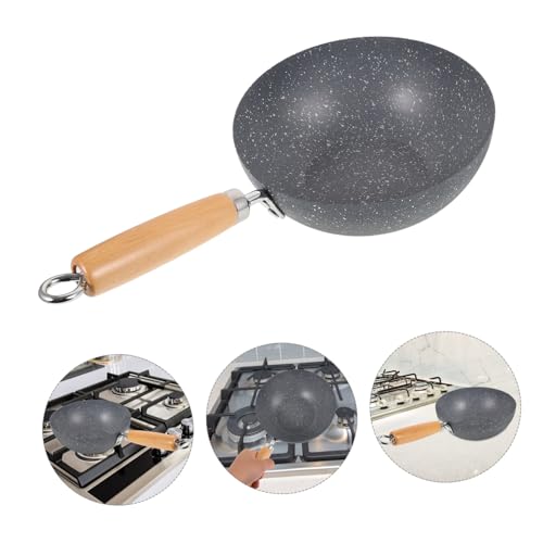 Wok pequeño antiadherente de hierro rojo miniatura 7
