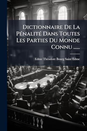 Dictionnaire De La Pénalité Dans Toutes Les Parties Du Monde Connu ...... (French Edition)