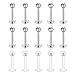 Vcmart 10pcs Internally Threaded Labret Lip Rings Surgical Steel Piercing Jewelry, 16G 8mm