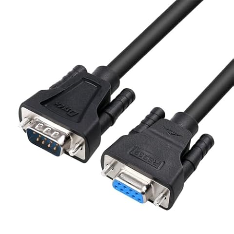DTECH Kabel szeregowy RS232 męski na żeński 9-biegunowy, prosty (2 m)