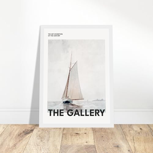 Affiche voilier encadrée bois The Gallery 21x29,7 cm pour décoration marine