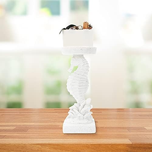 Uonlytech 1pc Candlestick Simple Candle Holder Tealight Holder Decorative Seahorse Candle Holder Decorative Candle Nautical Candle Holder Christmas Tea Light Holder Grace White Pillar Resin