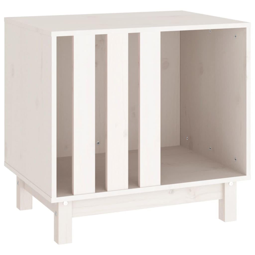 vidaXL Domek dla psa z litego drewna sosnowego 60x45x57 cm biały