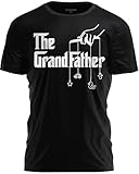 TeeUnion The Grandfather T-Shirt Funny Graphic Tee for Grandpa Father's Day Shirt Black