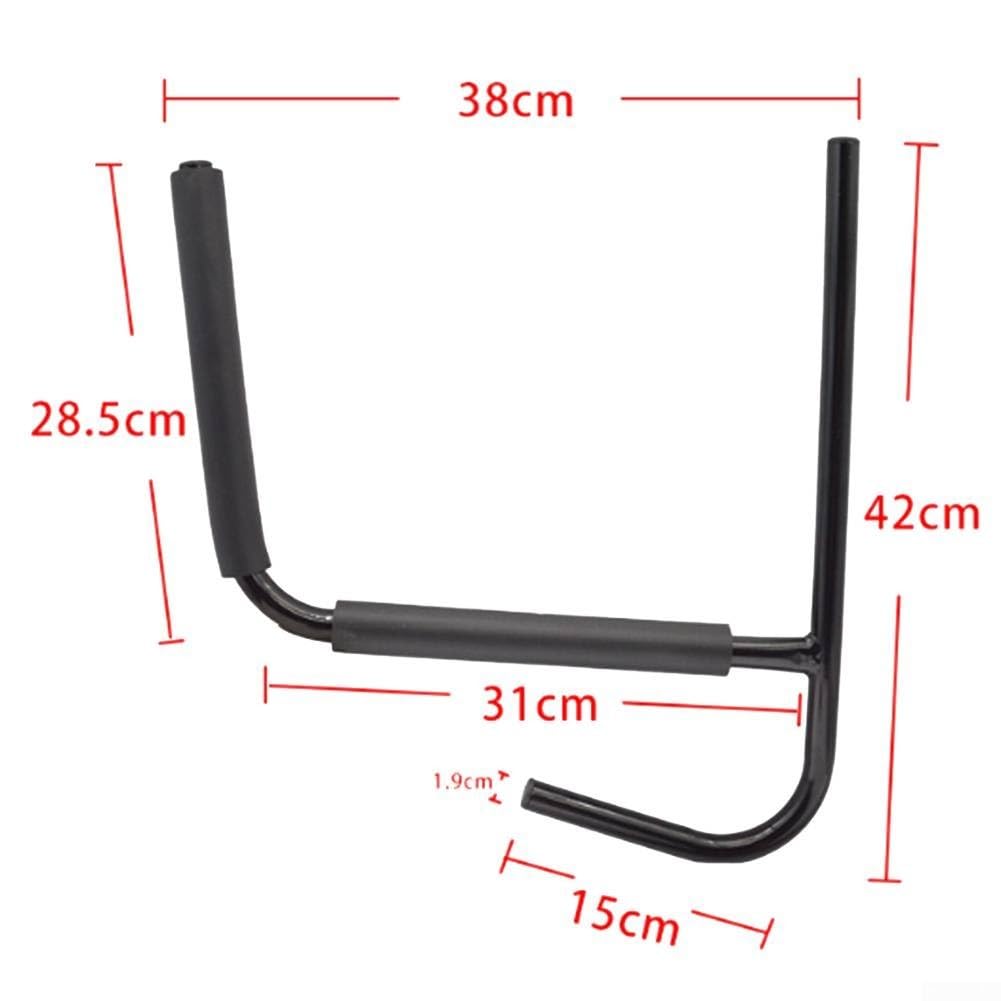 Wandhalterung für Kajak, robust, Eisen, Lagerregal für Kanus, Surfbretter, Paddel, Garage, Schuppen, Halterung, Schwarz, 42 x 38 cm, 2 Stück