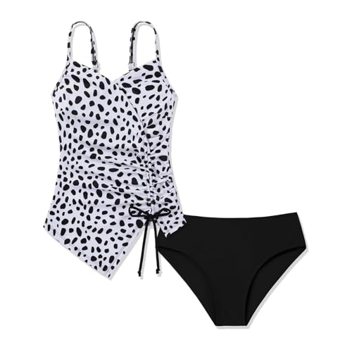 Maillot de bain fille 7-16 ans à cordon de serrage latéral et bretelles florales confort